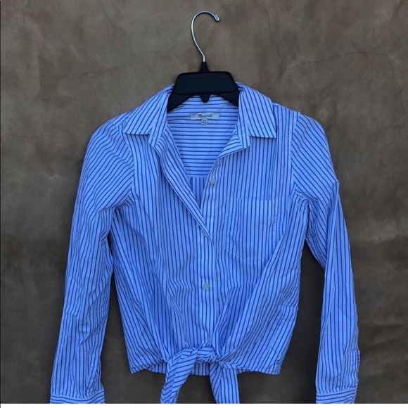 Tie Front Striped Shirt - Picture 2 of 3